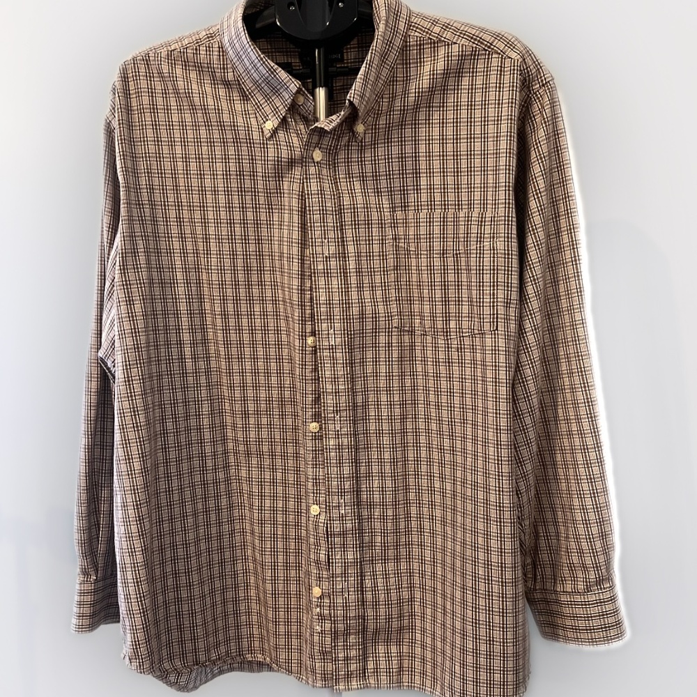 KNIGHTSBRIDGE CASUAL MEN'S SHIRT /PATTERN EXTRA LARGE. (Brown)